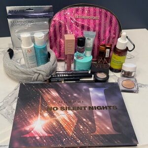 Beauty Bundle & Victoria's Secret Pink Striped Cosmetic Bag